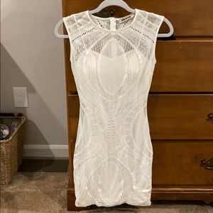 White mini with lace overlay